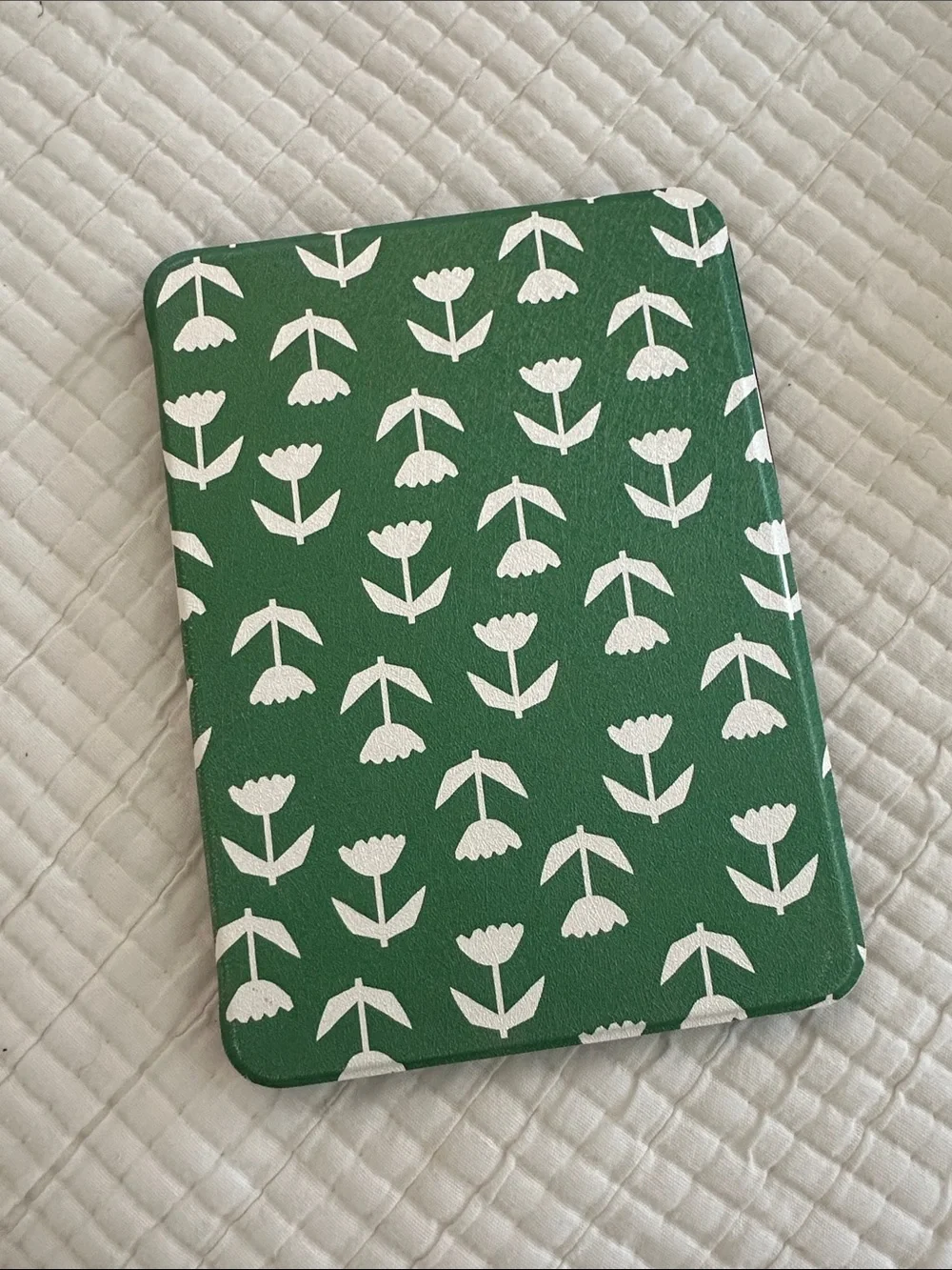 Page. Green Floral Pattern 12th Gen Kindle Paperwhite Case